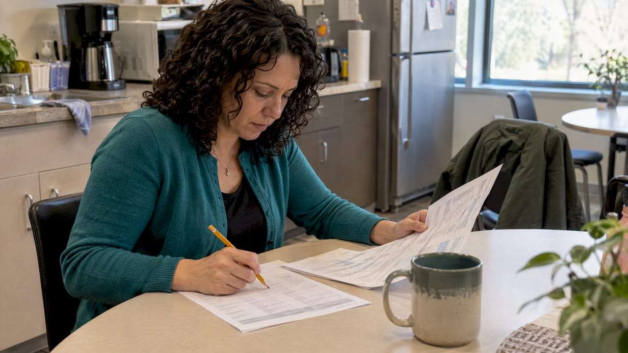 Employee reviewing family health coverage costs