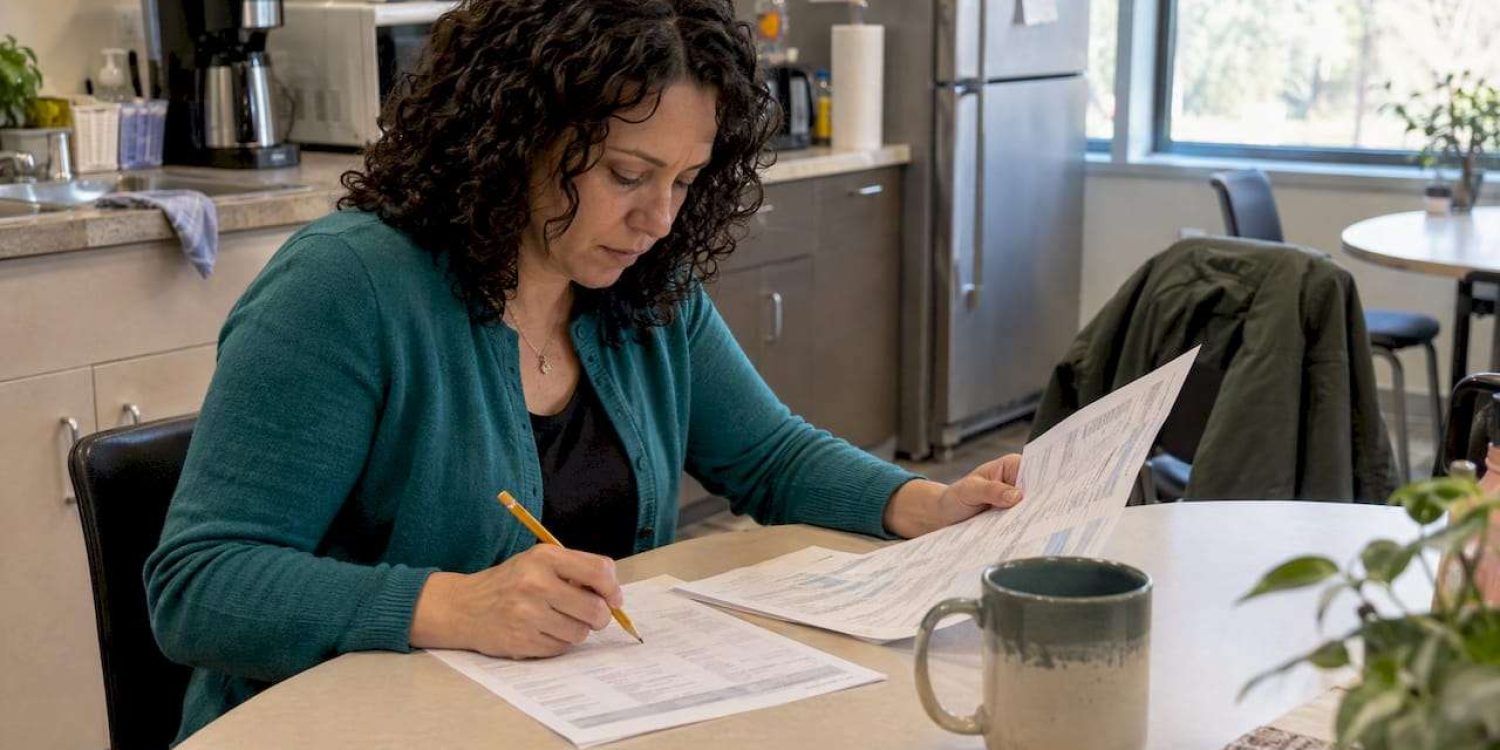 Employee reviewing family health coverage costs